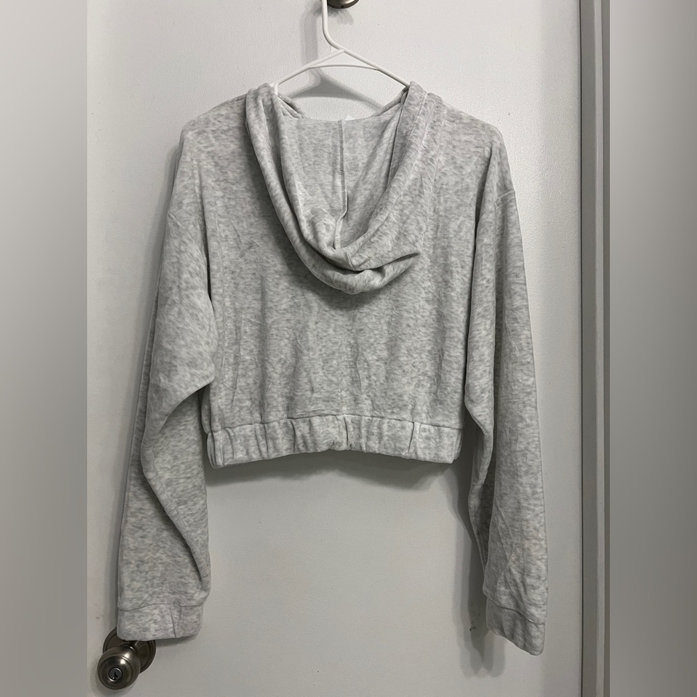 Juicy Couture Heather Gray Medium Crop Zip Hoodie - Picture 5 of 8